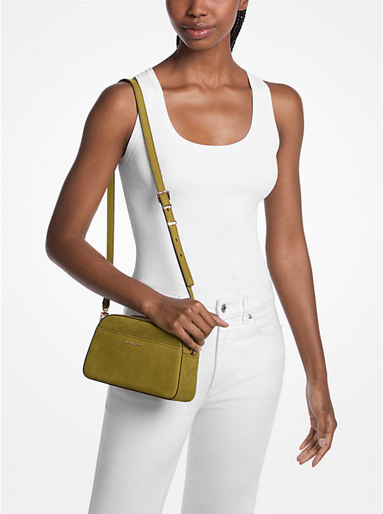 Jet Set Small Nubuck Camera Crossbody Bag