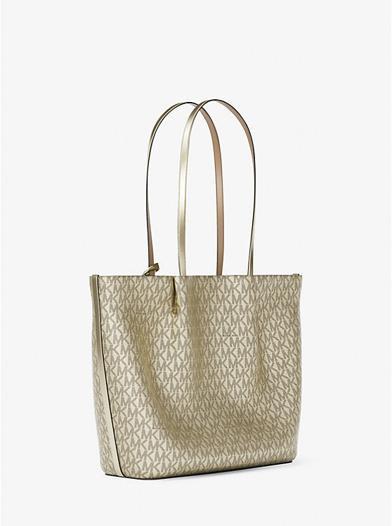 Carson Large Metallic Signature Logo Tote Bag