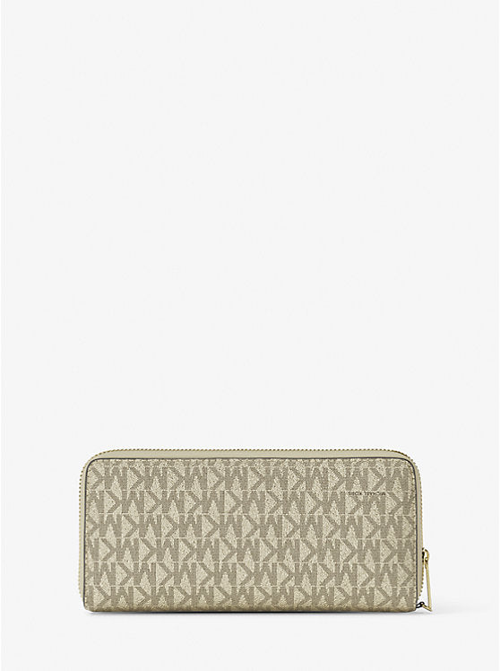 Jet Set Large Metallic Signature Logo Continental Wallet