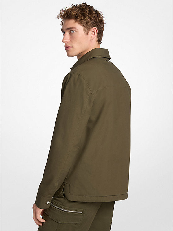 Stretch Cotton Padded Shirt Jacket