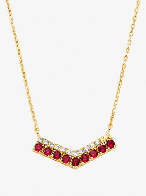Two-Tone Pavé Chevron Necklace