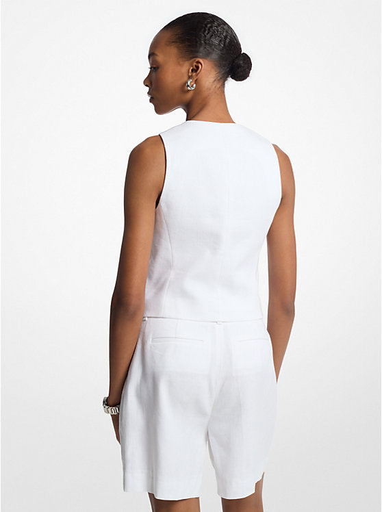 Linen and Cotton Twill Vest