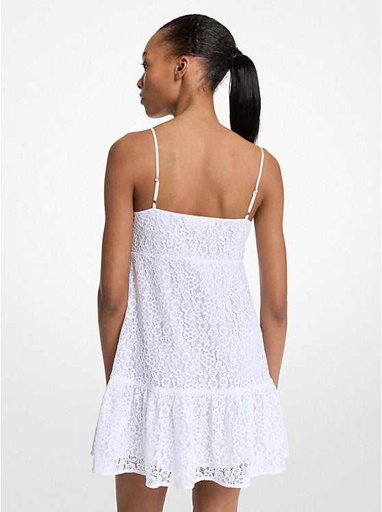 Corded Floral Lace Mini Slip Dress