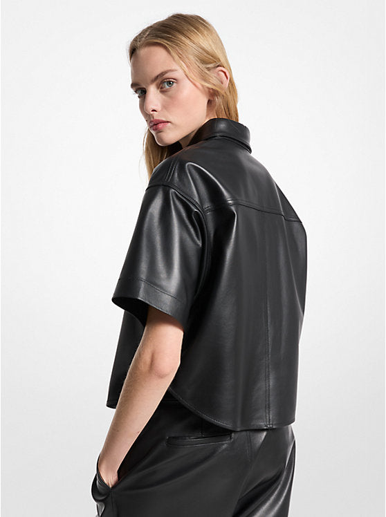 Cropped Leather Shirt