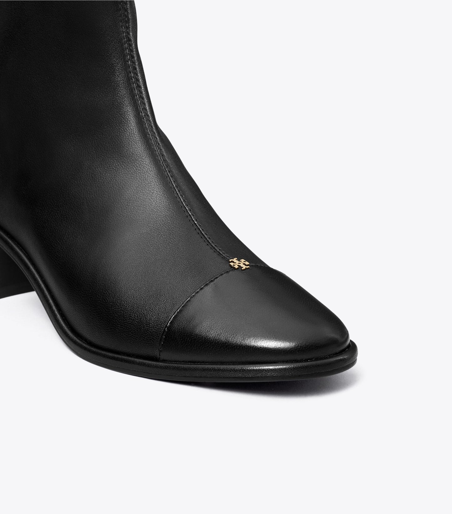 Cap-Toe Low-Heel Ankle Boot