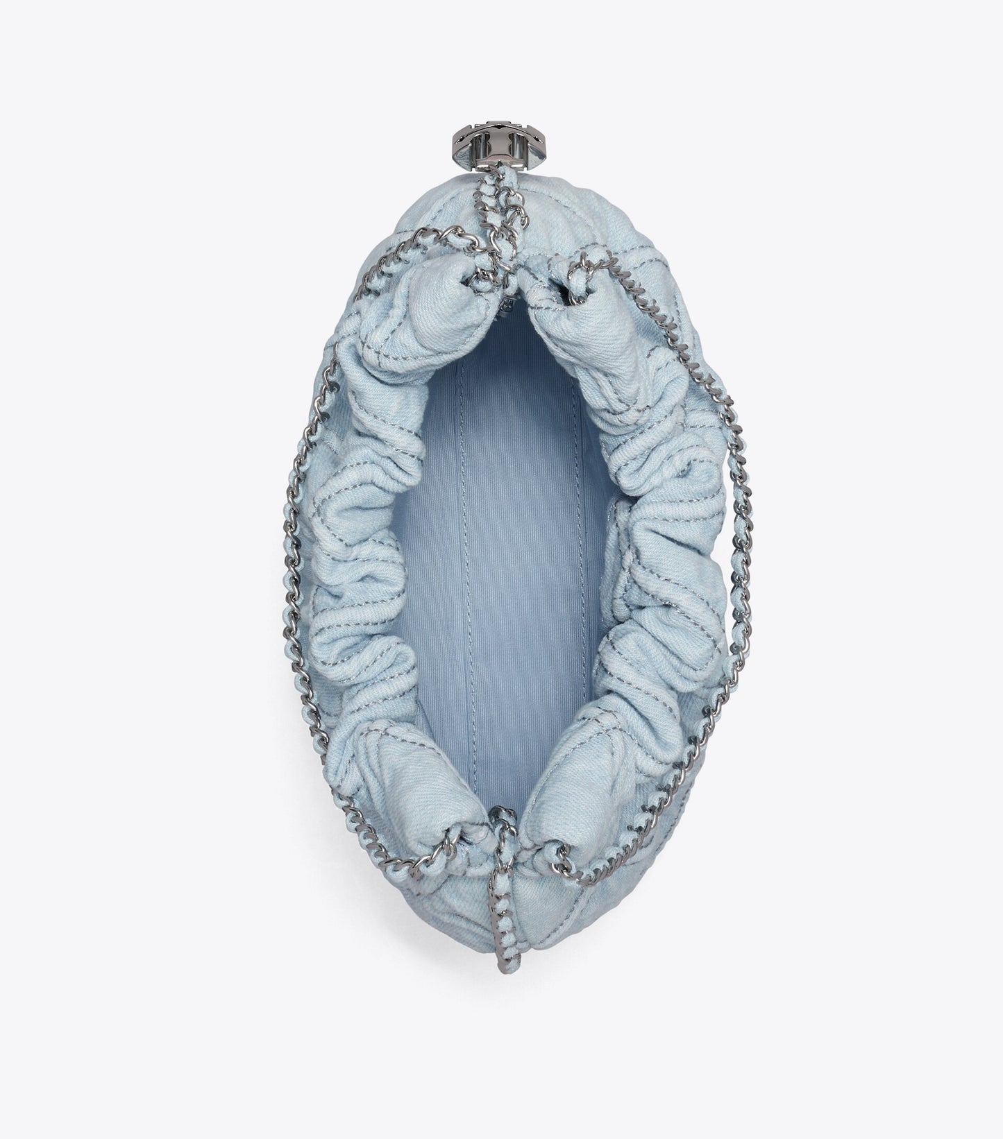 Mini Fleming Soft Denim Hobo Bag