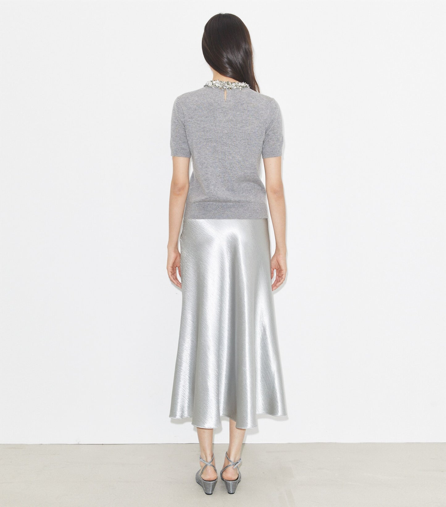 Wool And Sequin Short-Sleeved Sweater