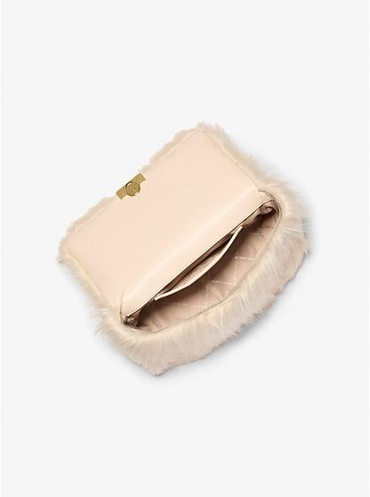 Tribeca Large Faux Shearling Shoulder Bag