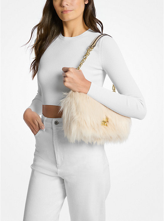 Tribeca Large Faux Shearling Shoulder Bag
