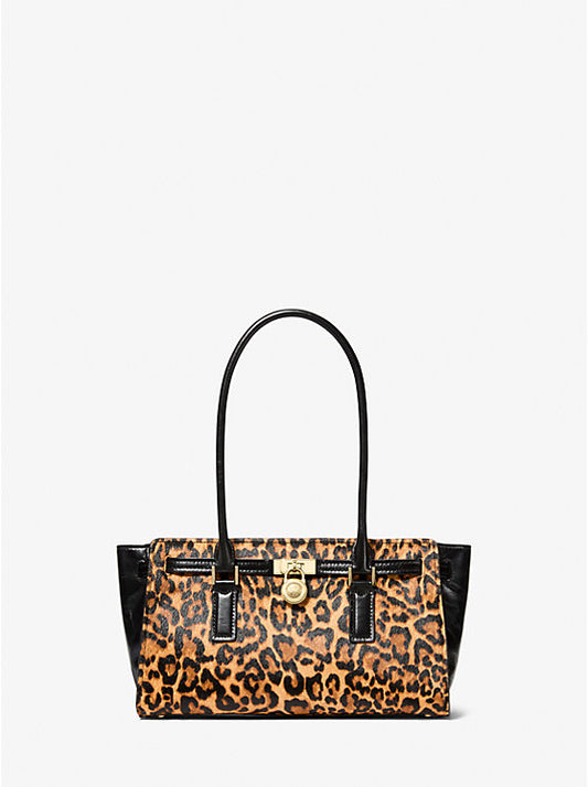 Hamilton Moderne Small Leopard Print Calf Hair Satchel