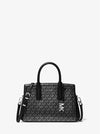 Laila Small Metallic Signature Logo Satchel