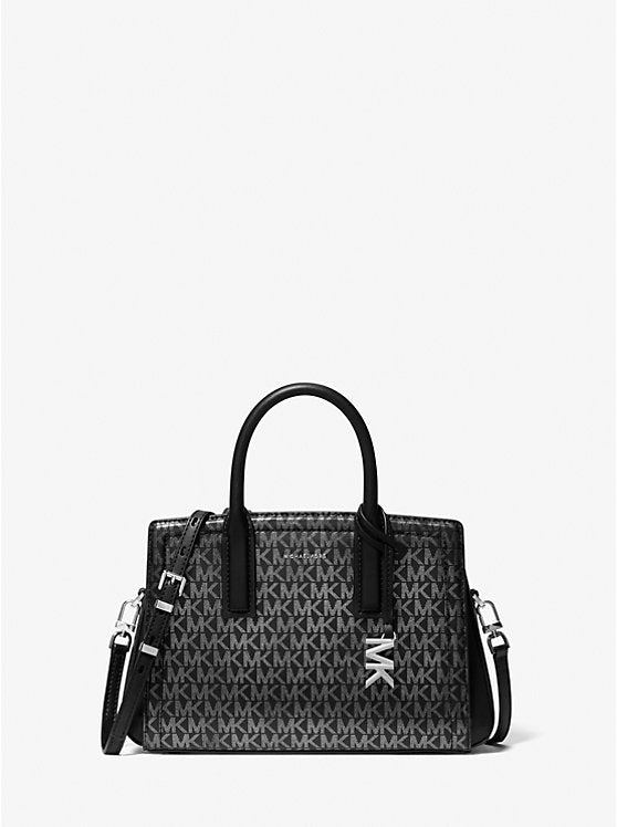 Laila Small Metallic Signature Logo Satchel