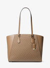 Taryn Large Signature Logo and Leather Tote Bag