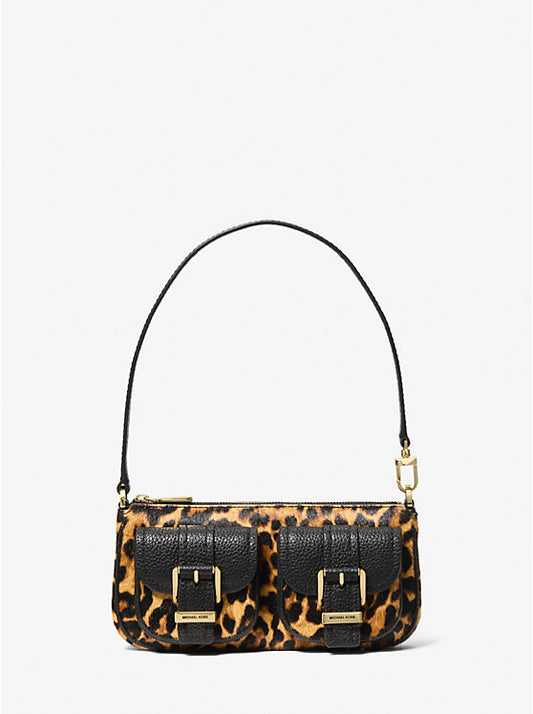 Zoe Small Leopard Print Calf Hair Pochette