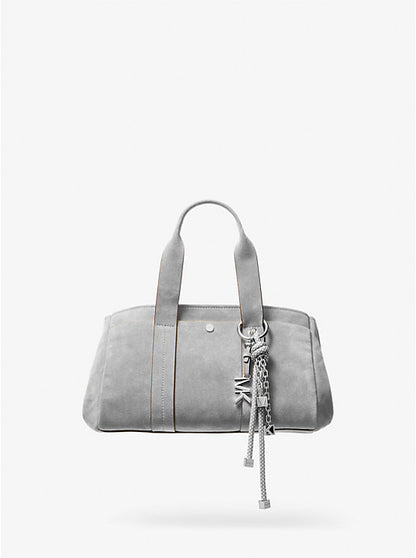 Silver-Tone and Speckled Cord Bag Charm