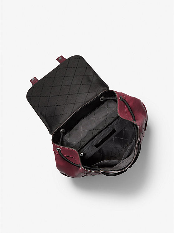 Colby Medium Logo Embossed Burnished Leather Backpack