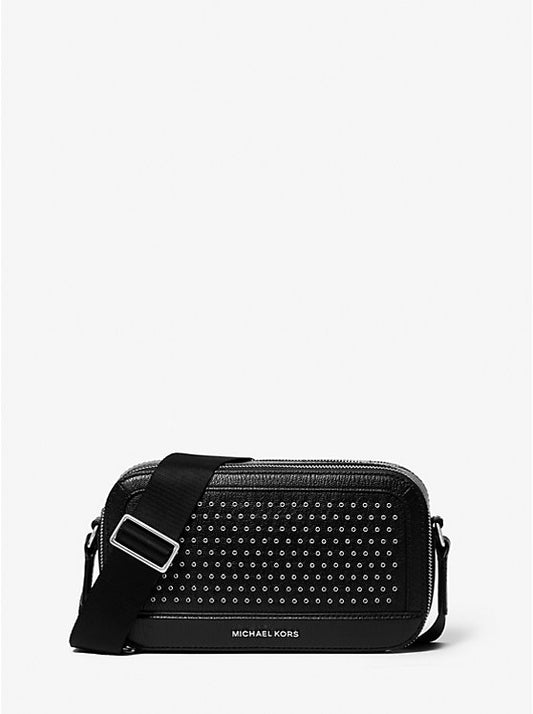 Hudson Grommeted Leather Crossbody Bag