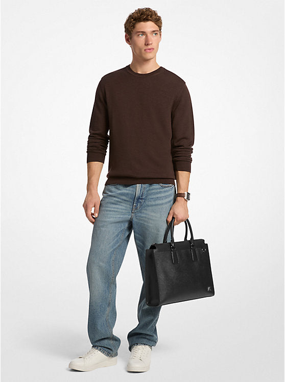 Edison Medium Scratch-Resistant Leather Briefcase