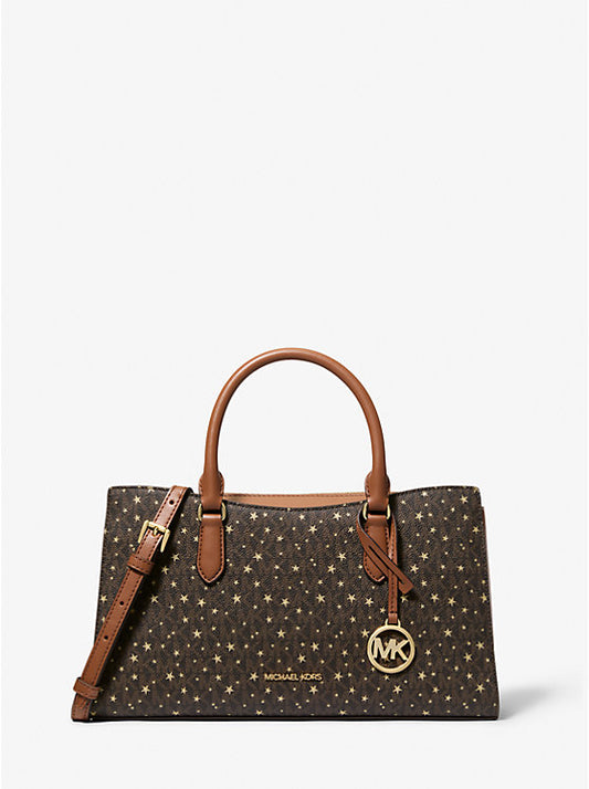 Arden Medium Printed Signature Logo Satchel