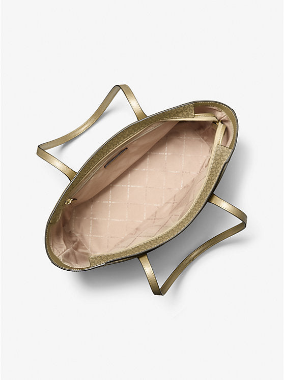 Arden Large Metallic Top-Zip Tote Bag