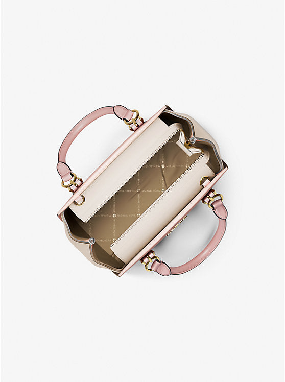 Marilyn Small Color-Block Saffiano Leather Messenger Bag