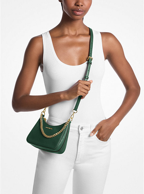 Jet Set Travel Pebbled Leather Convertible Crossbody Bag