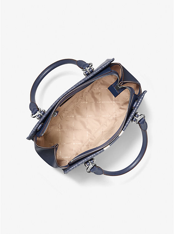 Marilyn Medium Signature Logo Stripe Satchel
