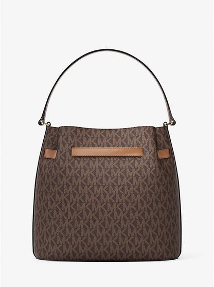 Carson Medium Signature Logo Convertible Bucket Crossbody Bag