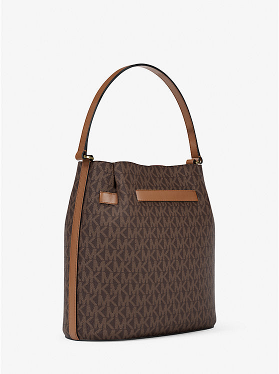 Carson Medium Signature Logo Convertible Bucket Crossbody Bag