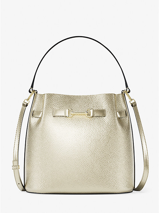 Carson Medium Metallic Convertible Bucket Crossbody Bag