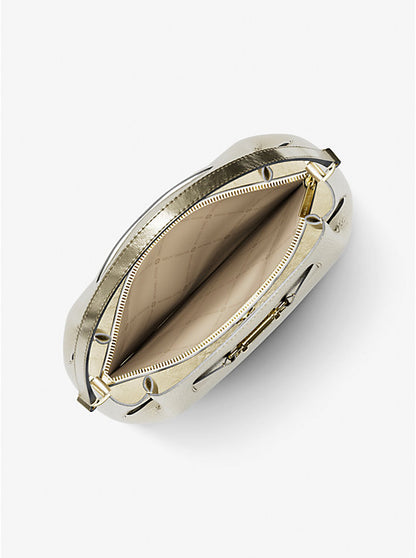 Carson Medium Metallic Convertible Bucket Crossbody Bag