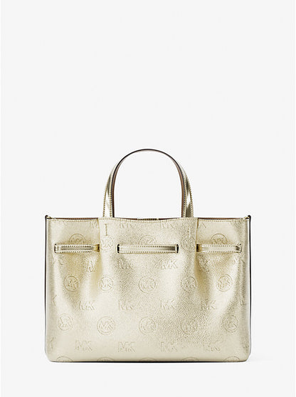 Carson Medium Metallic Logo Debossed Satchel