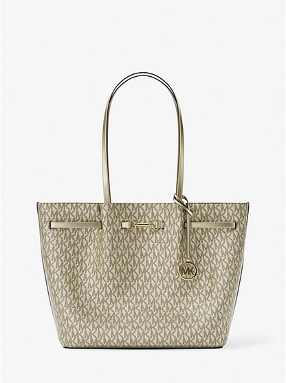 Carson Large Metallic Signature Logo Tote Bag