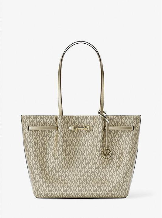 Carson Large Metallic Signature Logo Tote Bag