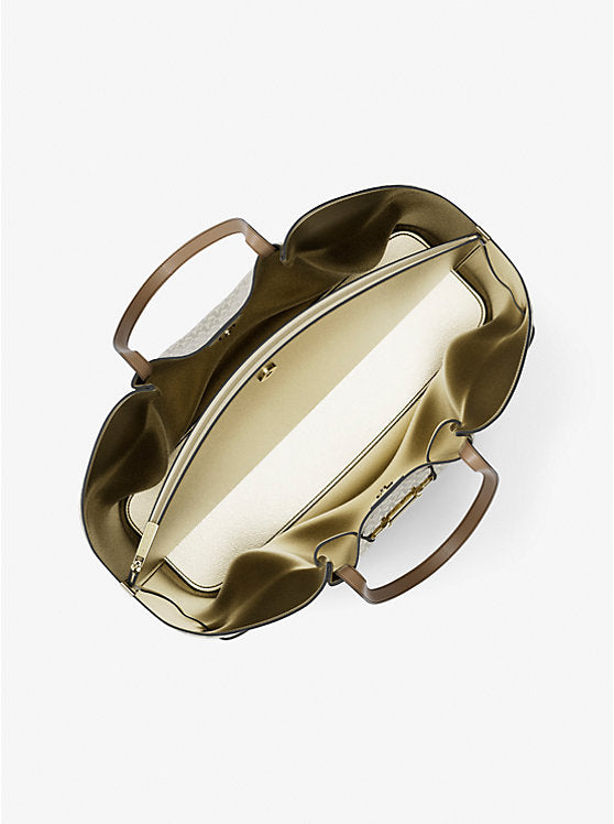 Carson Large Metallic Signature Logo Tote Bag