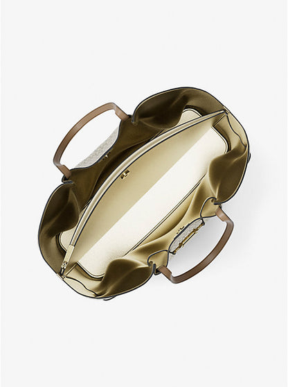 Carson Large Metallic Signature Logo Tote Bag