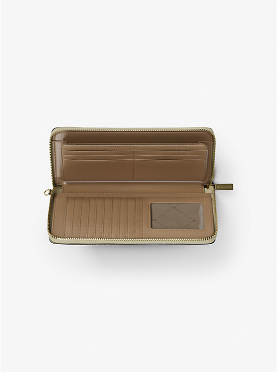 Jet Set Large Metallic Signature Logo Continental Wallet