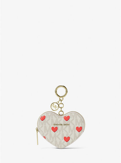 Jet Set Small Printed Signature Logo Heart Coin Pouch
