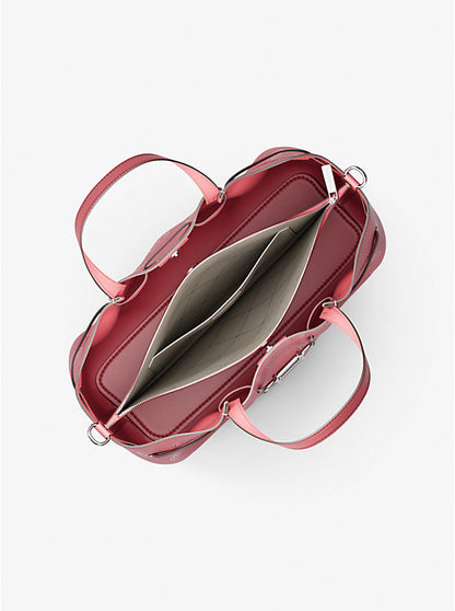 Carson Medium Logo Debossed Satchel