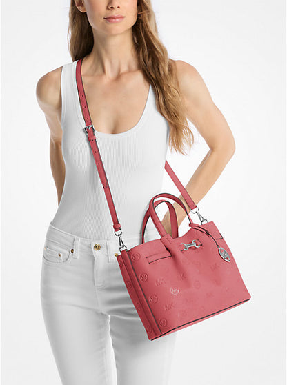 Carson Medium Logo Debossed Satchel