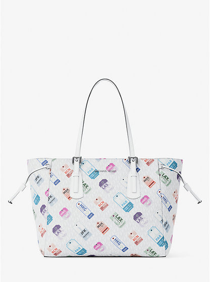 Voyager Large Printed Signature Logo Tote Bag