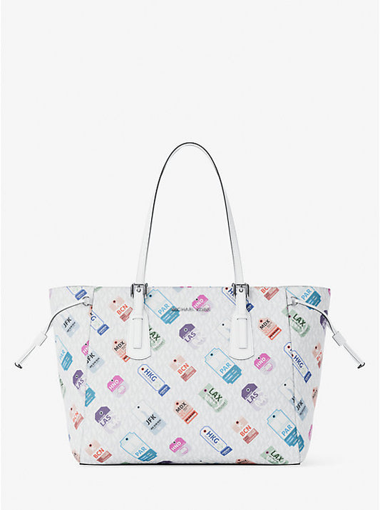 Voyager Large Printed Signature Logo Tote Bag