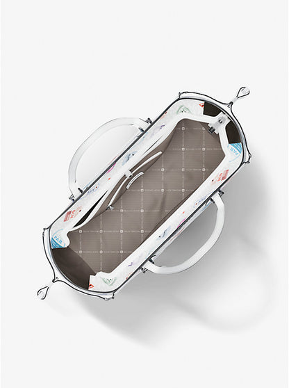 Voyager Large Printed Signature Logo Tote Bag