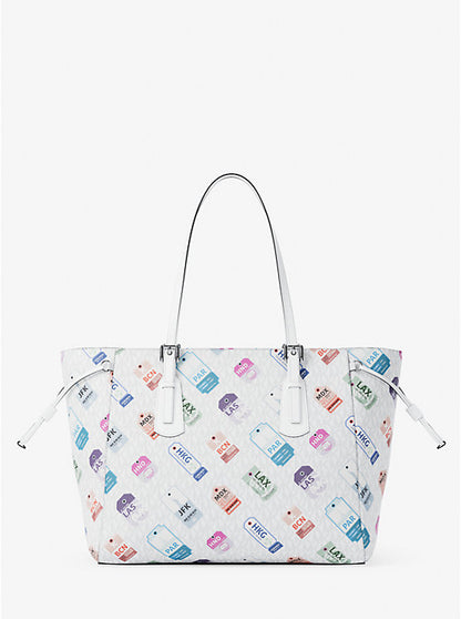 Voyager Large Printed Signature Logo Tote Bag