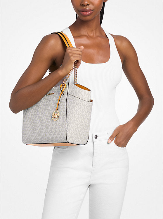 Jet Set Large Signature Logo Shoulder Bag