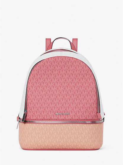 Rhea Medium Color-Block Signature Logo Backpack