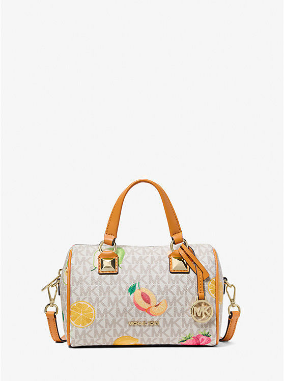 Grayson Small Printed Signature Logo Duffel Crossbody Bag