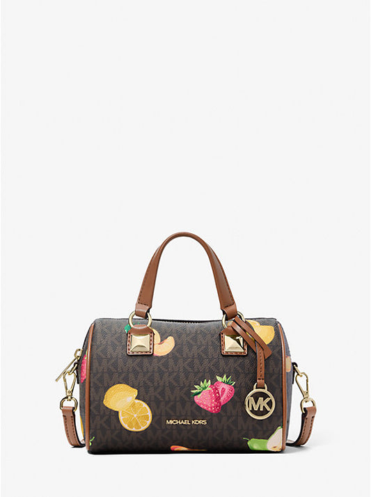 Grayson Small Printed Signature Logo Duffel Crossbody Bag