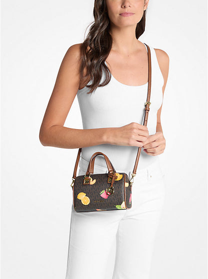Grayson Small Printed Signature Logo Duffel Crossbody Bag