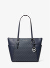 Charlotte Large Logo and Leather Top-Zip Tote Bag